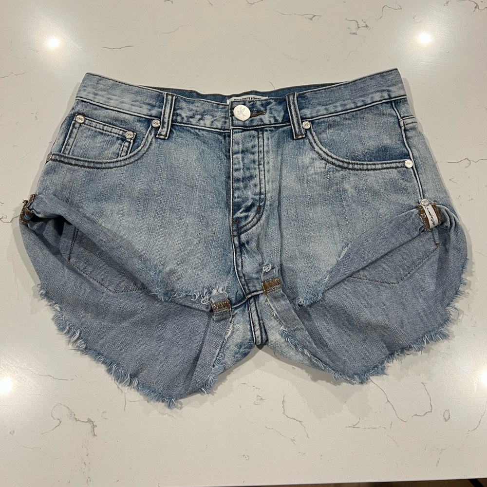 One Teaspoon Bandits Denim Shorts Size